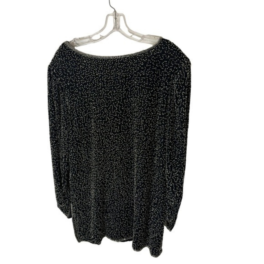 Vintage Laurence Kazar Women’s Beaded Long Sleeve Tunic Blouse – Size XL